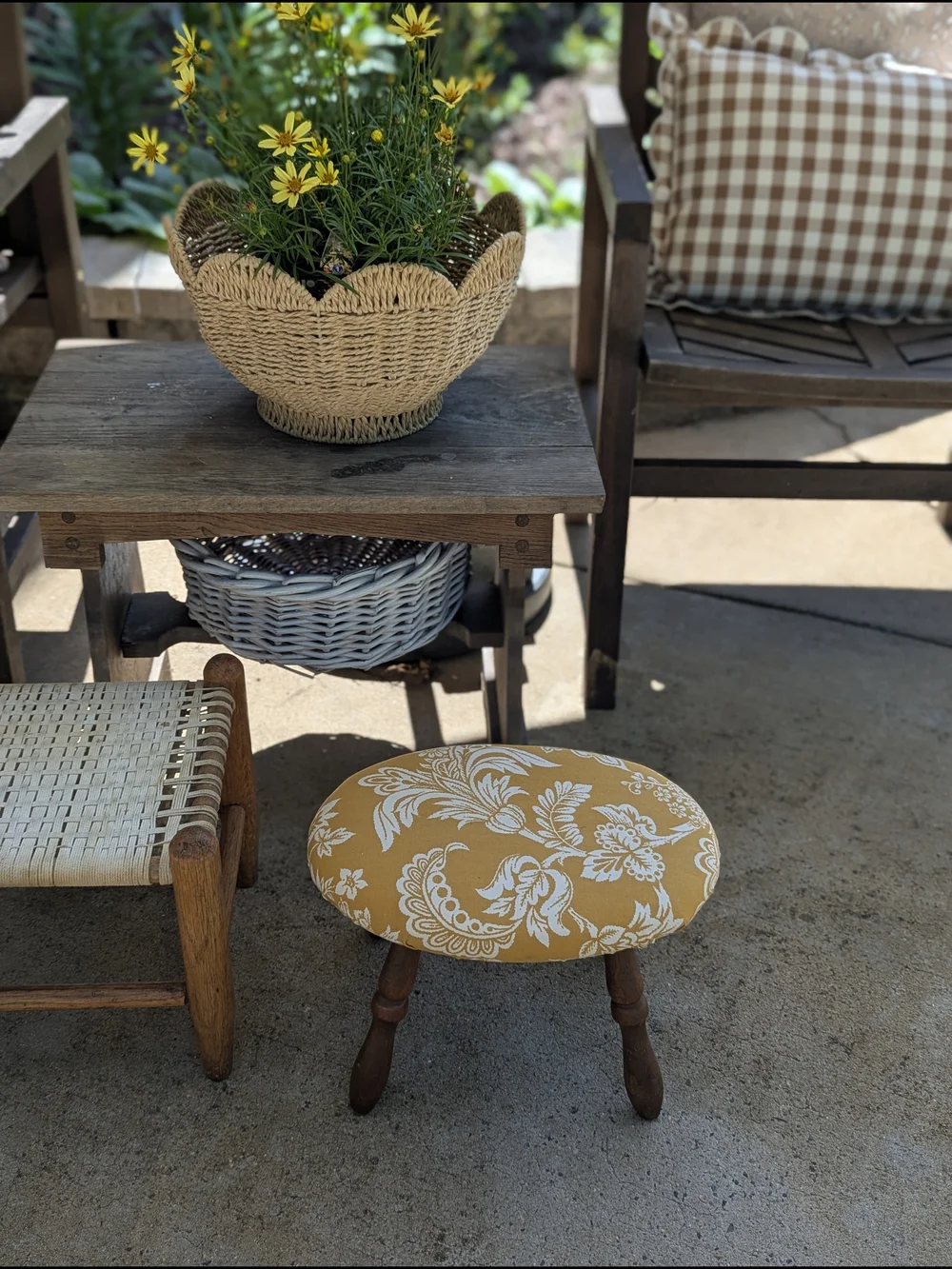 Antique Footstool Accent Stool